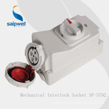 Socket industrial del fabricante Saipwell IP67 4P 3H 63A para los envases refrigerados